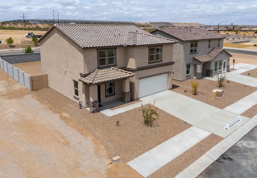 A house with a driveway.