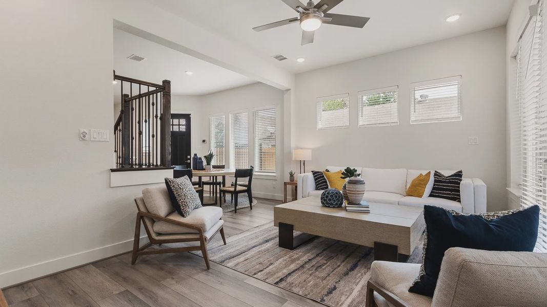 Furnished interior in a model home at Shady Acres in Houston (Image 9).