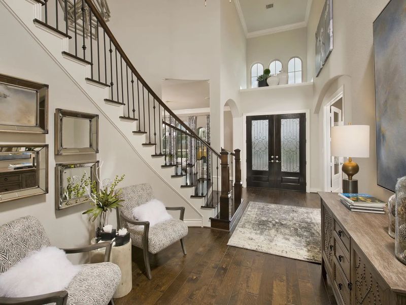 Furnished interior in a model home at Lakes Of Cane Island 80' in Katy (Image 6).