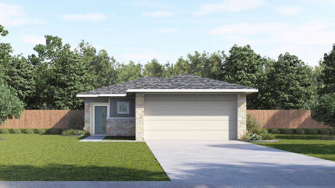 Front exterior of a home in the Frontier community, located in Mustang Ridge, TX (Image 10).
