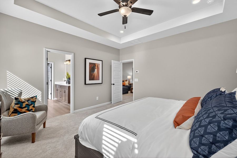 Furnished interior in a model home at Stonebridge North in Macon (Image 51).