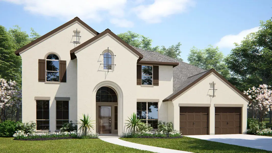 Front exterior of a home in the Elyson Valencia 65' community, located in Katy, TX (Image 6).