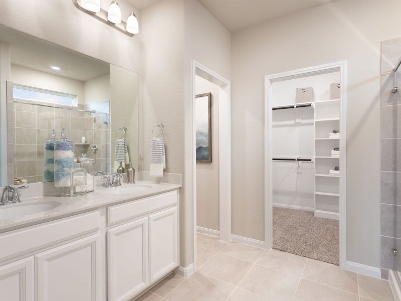 Furnished interior in a model home at Montgomery Oaks - Premier in Conroe (Image 10).