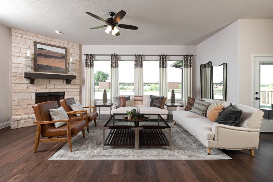 Furnished interior in a model home at Abe's Landing in Granbury (Image 11).