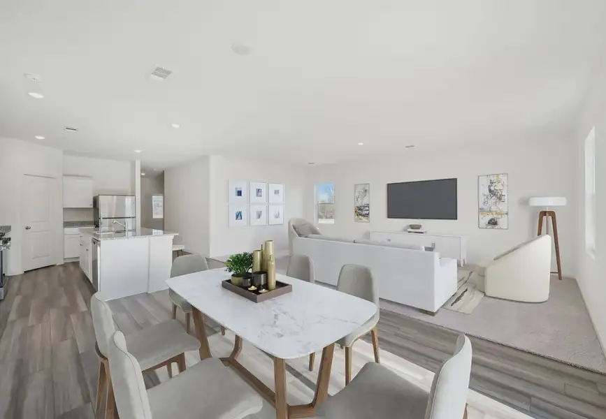 Furnished interior in a model home at Cattleman's Crossing in Fort Worth (Image 4).