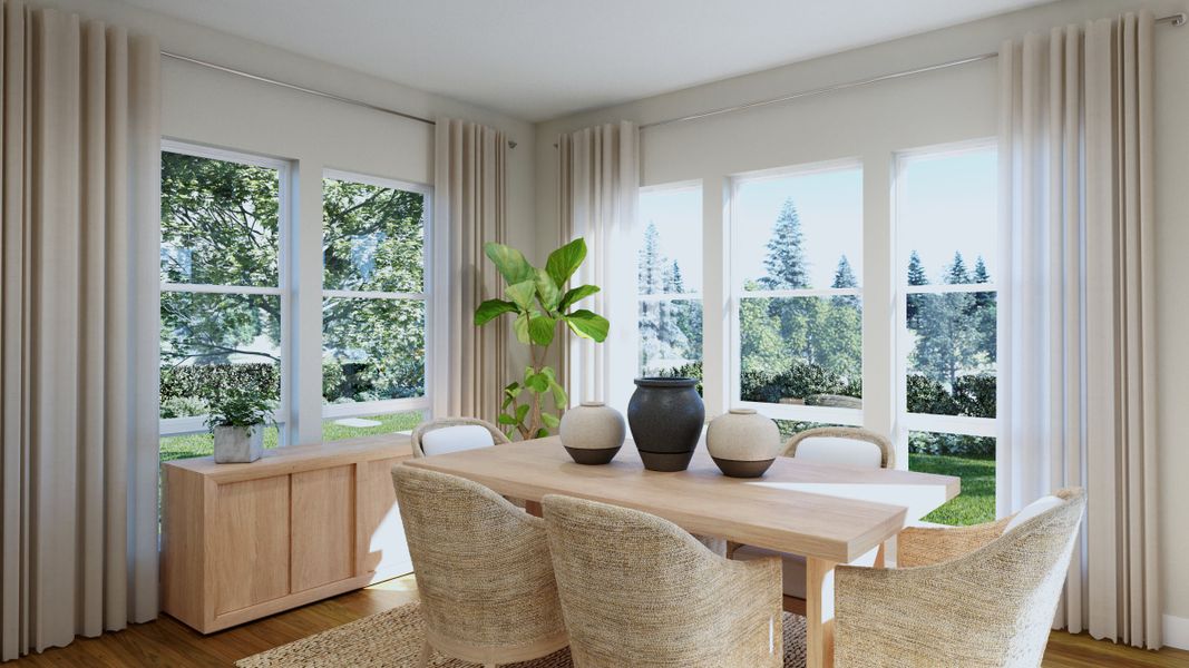 Furnished interior in a model home at The Fairways at RainDance in Windsor (Image 23).