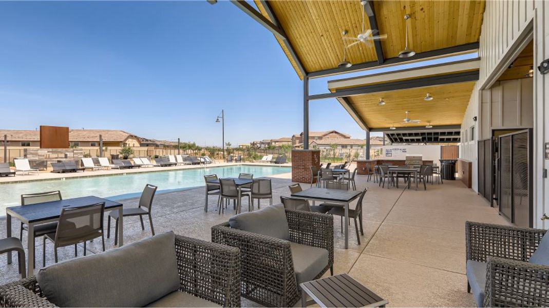 Covered picnic area near the pool at Warner Meadow