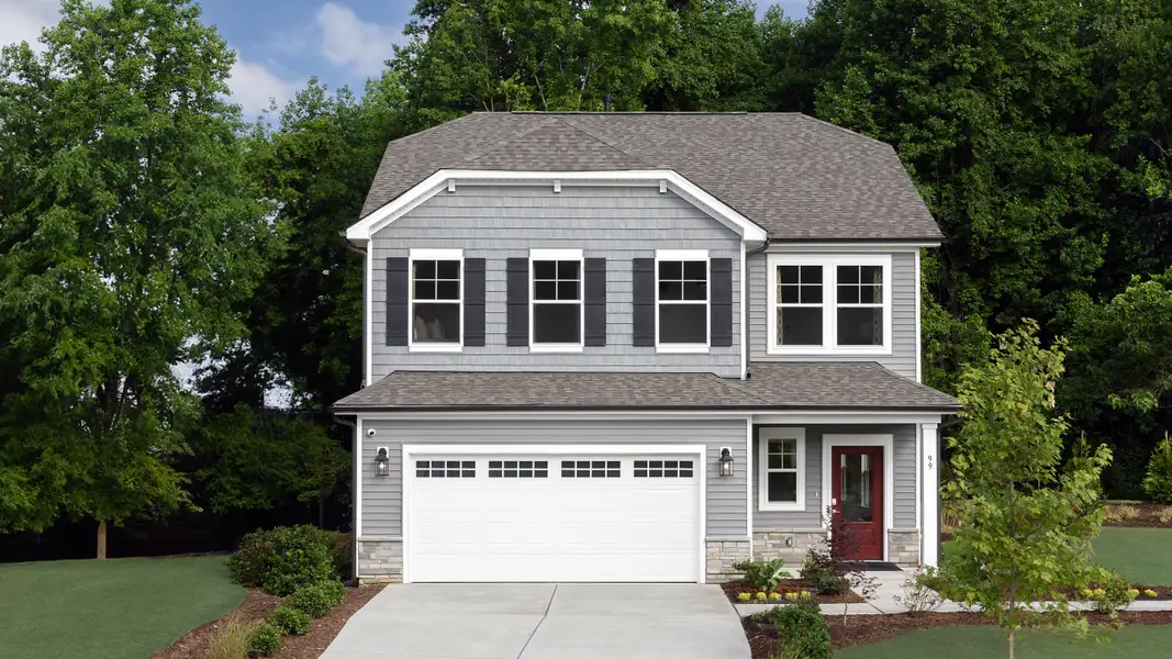 Front exterior of a home in the Camden Place community, located in Angier, NC (Image 3).