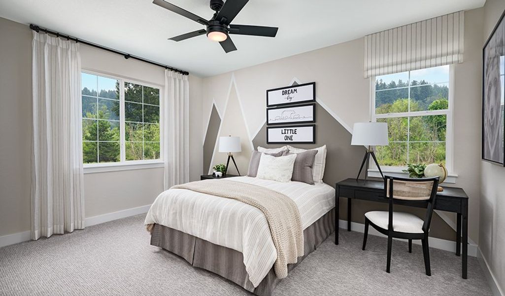 Furnished interior in a model home at Chateau at the Meadows in Castle Rock (Image 12).