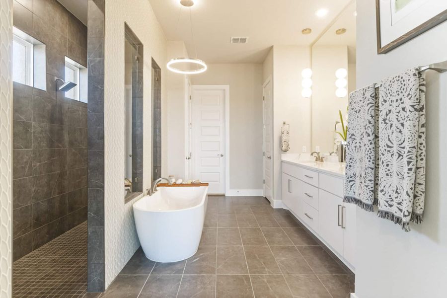 Furnished interior in a model home at Crescent Bluff in Georgetown (Image 27).