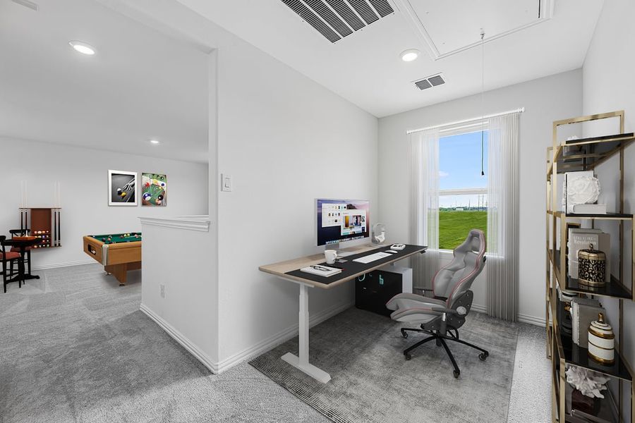 Furnished interior in a model home at River Ridge in Crandall (Image 35).