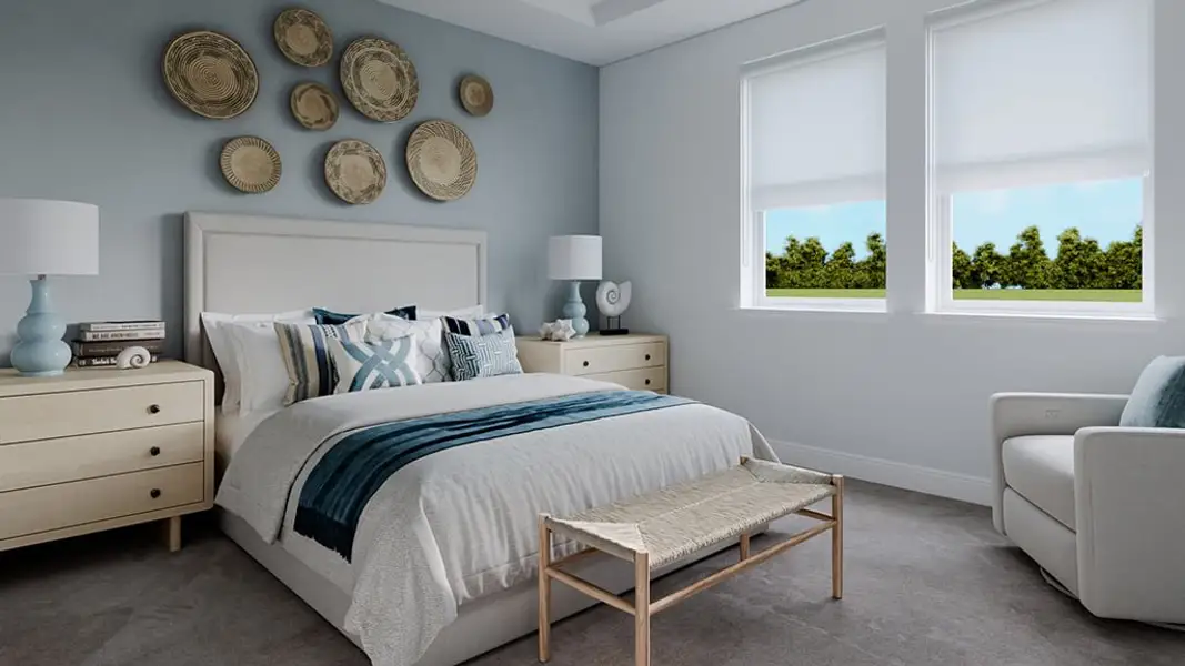 Furnished interior in a model home at Esplanade at Kingston Condos in Estero (Image 13).