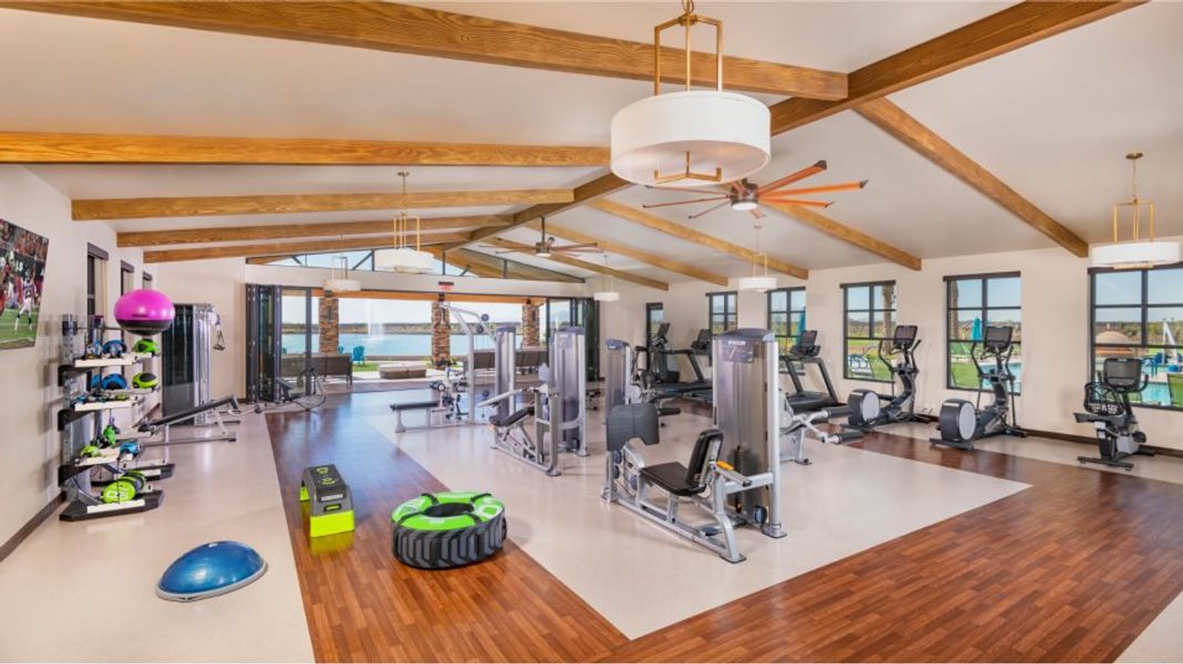 Fitness center interior