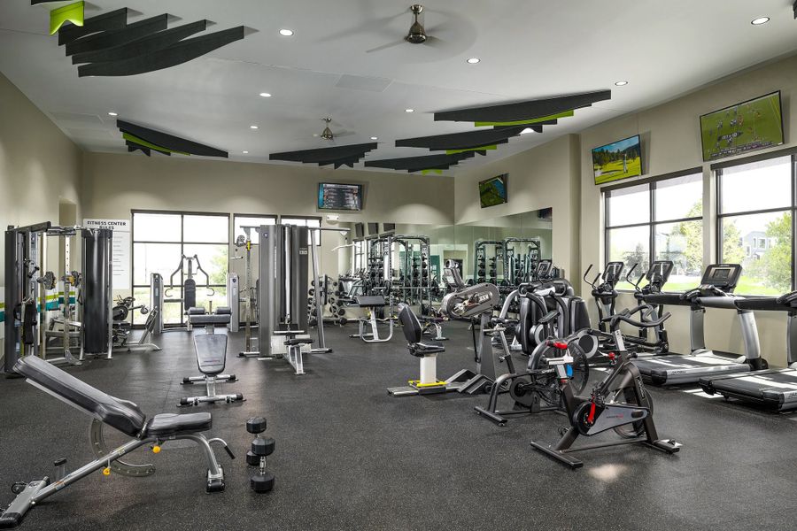 A room with exercise equipment.