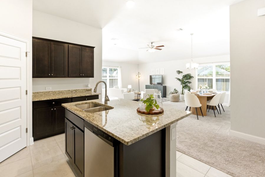 Furnished interior in a model home at Kiber Reserve in Angleton (Image 19).