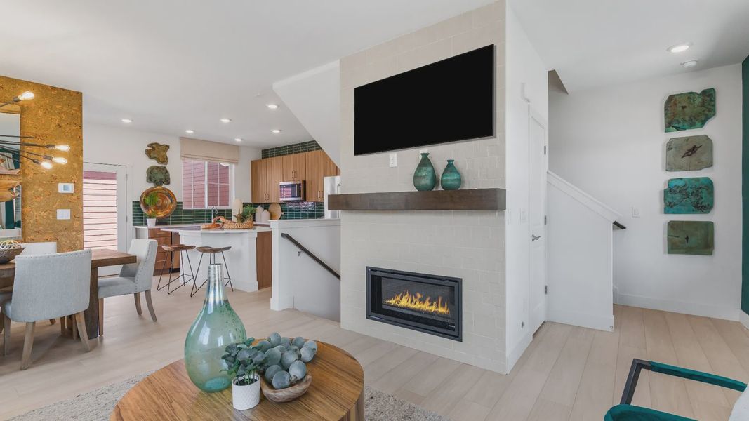 Furnished interior in a model home at Westerly - Townhomes in Erie (Image 3). Furnished interior in a model home at Westerly - Townhomes in Erie (Image 3).