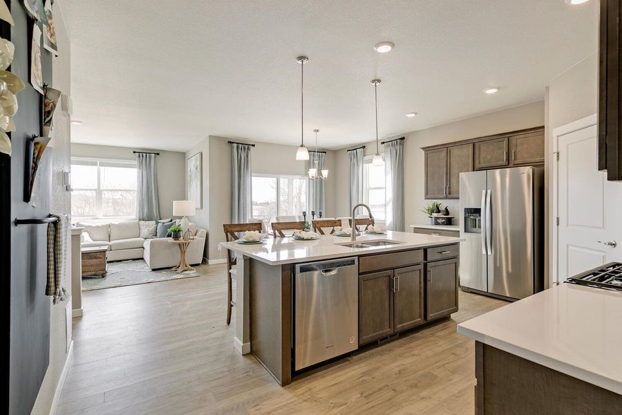 Furnished interior in a model home at Willow Springs Ranch in Monument (Image 12).