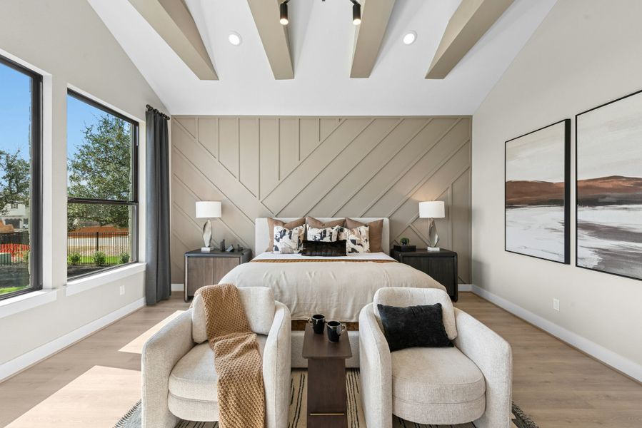 Furnished interior in a model home at Caliterra in Dripping Springs (Image 37).