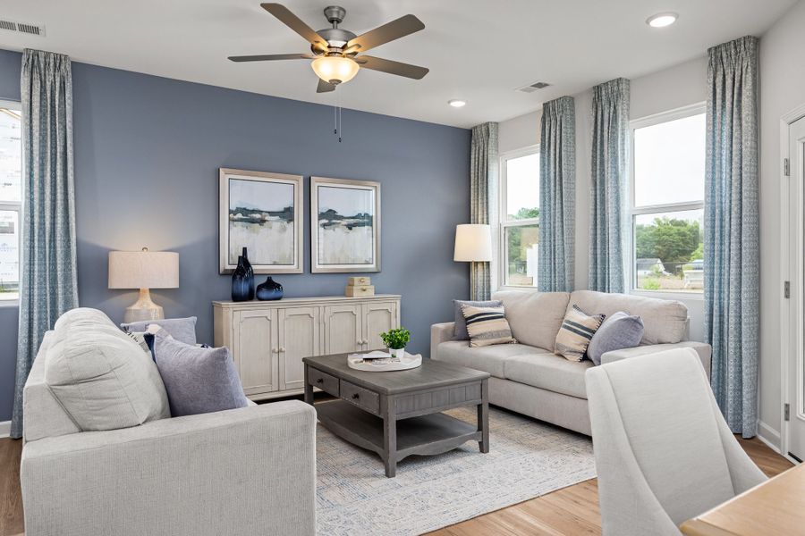 Furnished interior in a model home at Gregory Village Townhomes in Lillington (Image 28).