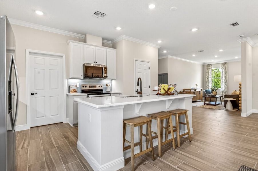 Furnished interior in a model home at Huntington Park in Titusville (Image 27).