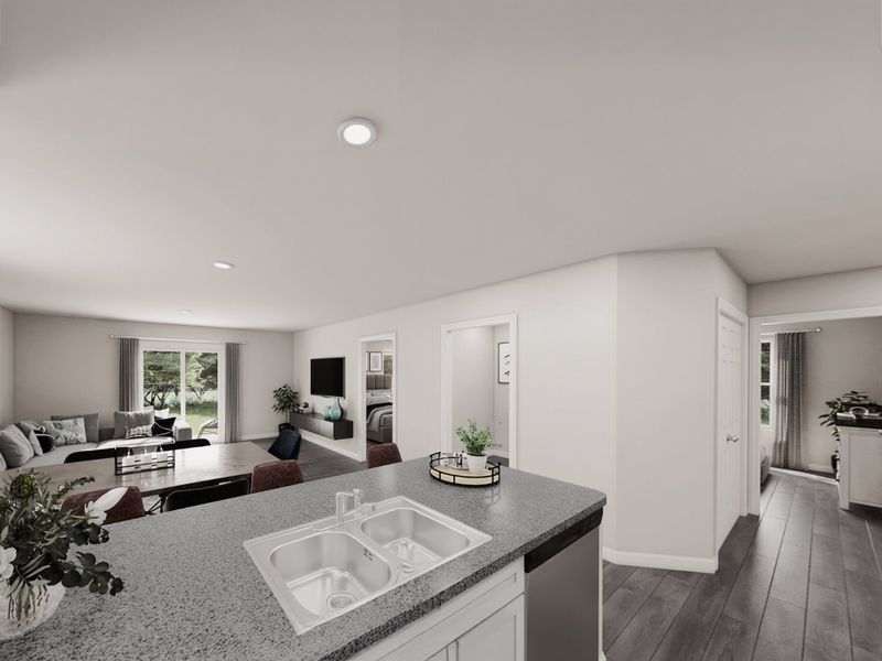 Furnished interior in a model home at Highland Forest in Gilmer (Image 19).