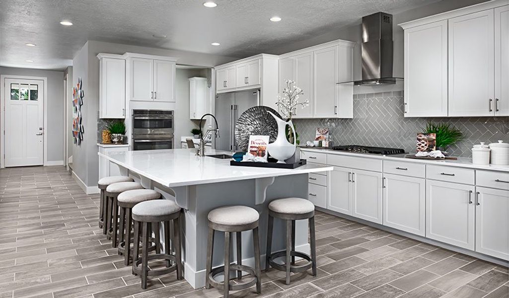 Furnished interior in a model home at The Bend at The Aurora Highlands in Aurora (Image 7).