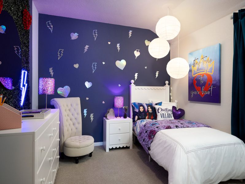 Guest bedroom in the Callaghan floorplan at a Meritage Homes community. Guest bedroom in the Callaghan floorplan at a Meritage Homes community.