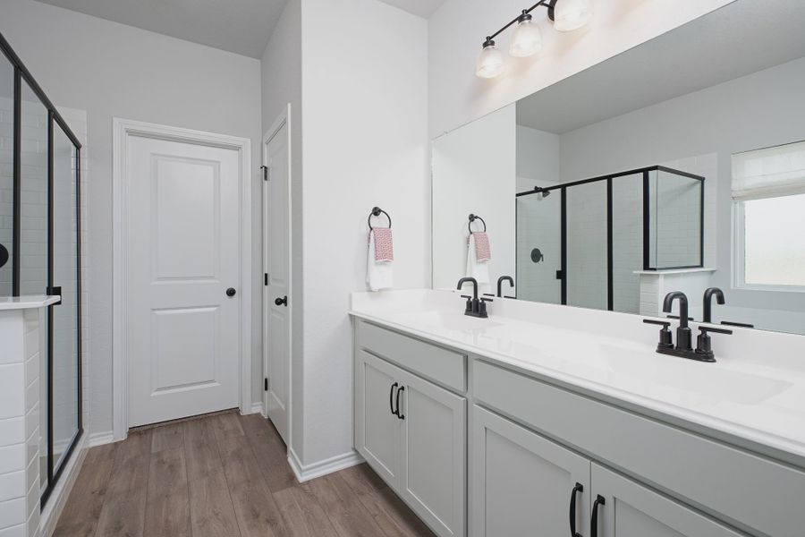 Furnished interior in a model home at Cordova Trails in Seguin (Image 7).