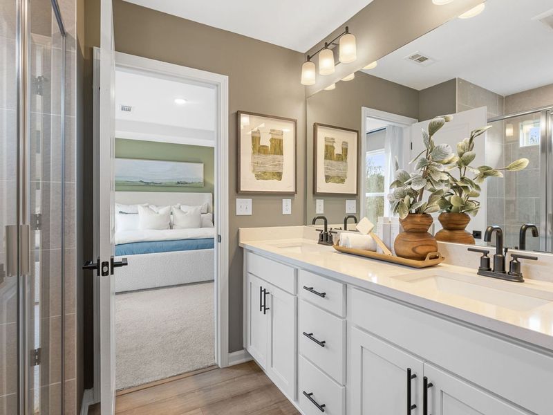 Furnished interior in a model home at Cedar Farms in Winder (Image 20).