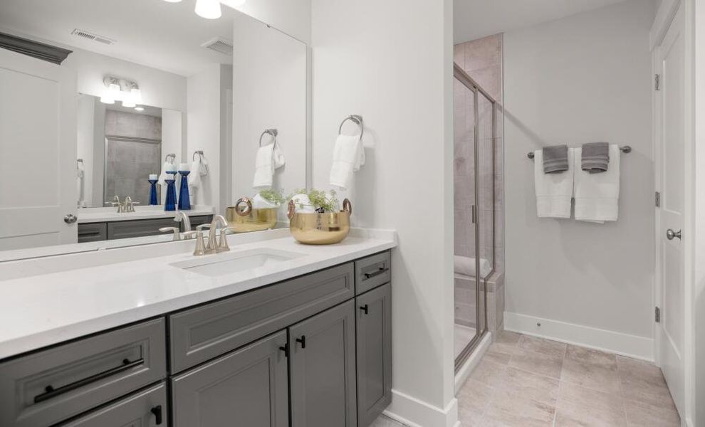 Furnished interior in a model home at Johnston Park Townhomes in Charlotte (Image 9). Furnished interior in a model home at Johnston Park Townhomes in Charlotte (Image 9).