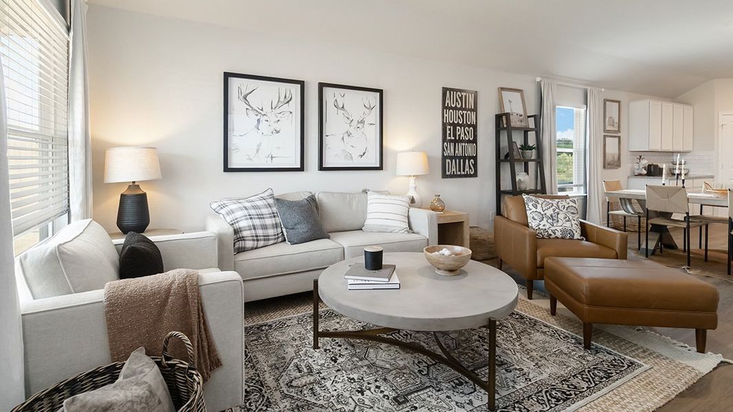 Furnished interior in a model home at High Garden in Comfort (Image 4).