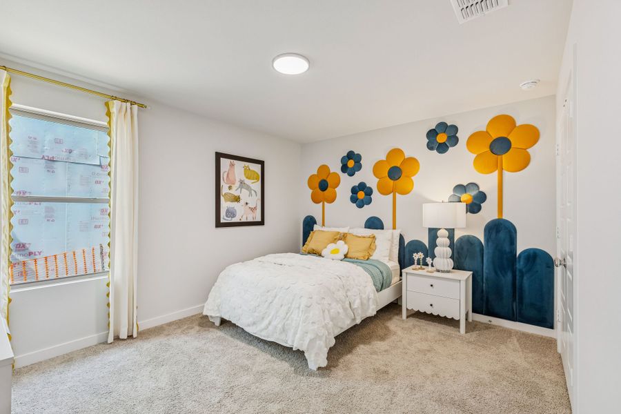 Bedroom in a Terra Vella Hayden Model Home in Fort Worth TX by Trophy Signature Homes