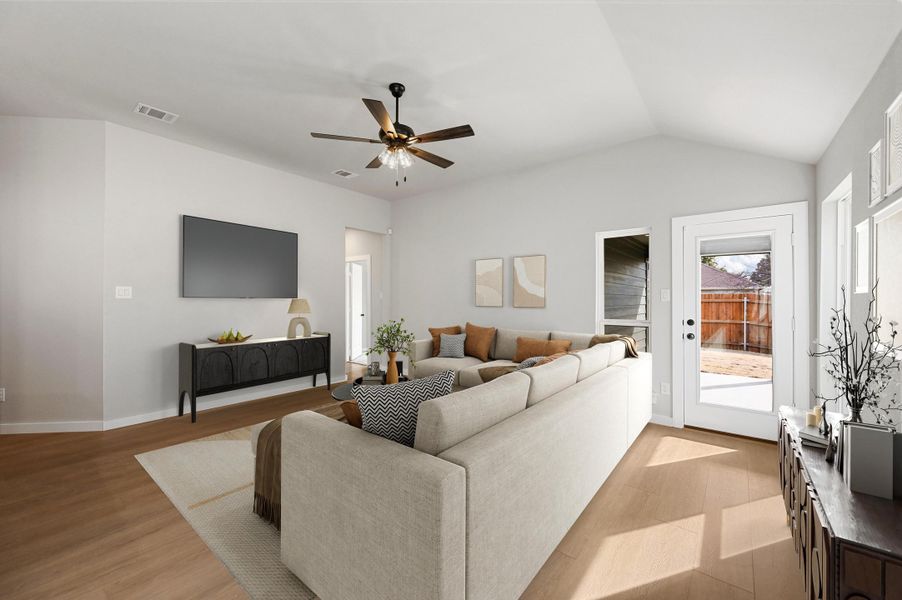 Furnished interior in a model home at Craftsmen's Corner in Cleburne (Image 16). Furnished interior in a model home at Craftsmen's Corner in Cleburne (Image 16).