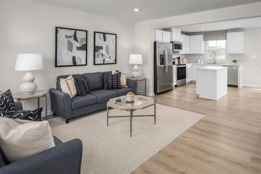 Furnished interior in a model home at Ellison Townhomes in Spartanburg (Image 11). Furnished interior in a model home at Ellison Townhomes in Spartanburg (Image 11).