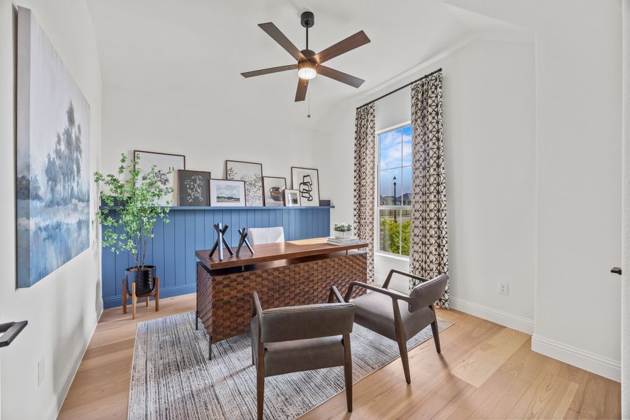 Furnished interior in a model home at Paloma Ranch in New Fairview (Image 32).