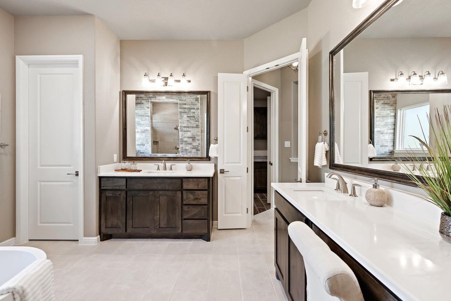 Furnished interior in a model home at Vintage Oaks in Weatherford (Image 36).