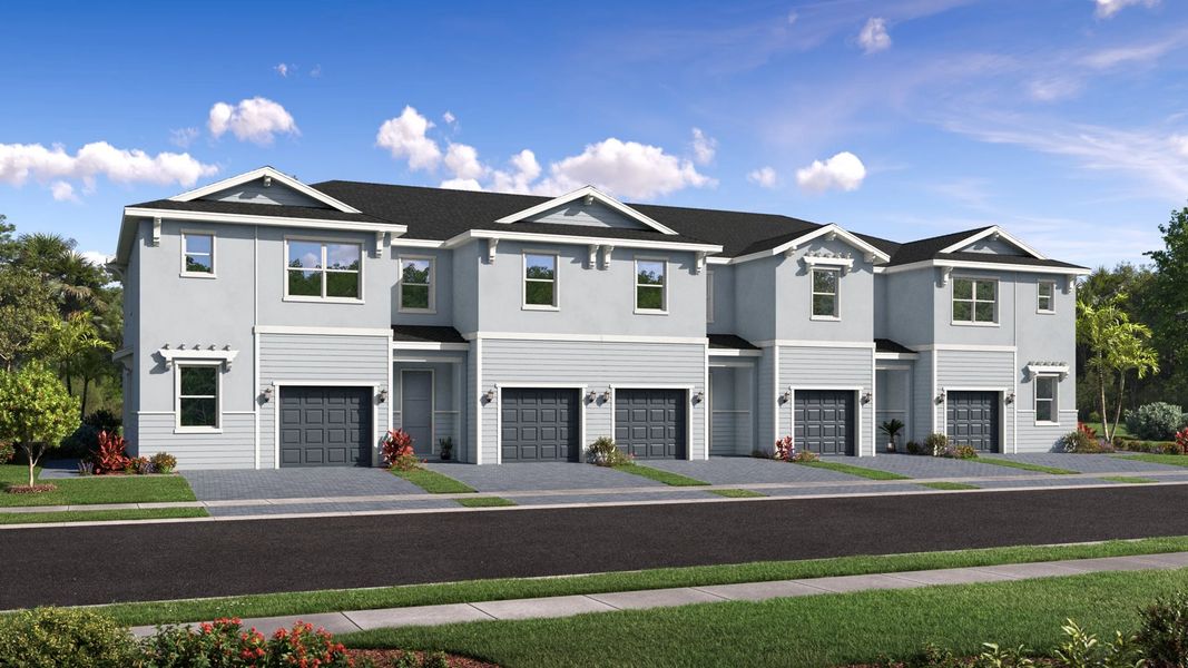 Streetscape rendering of townhome unit