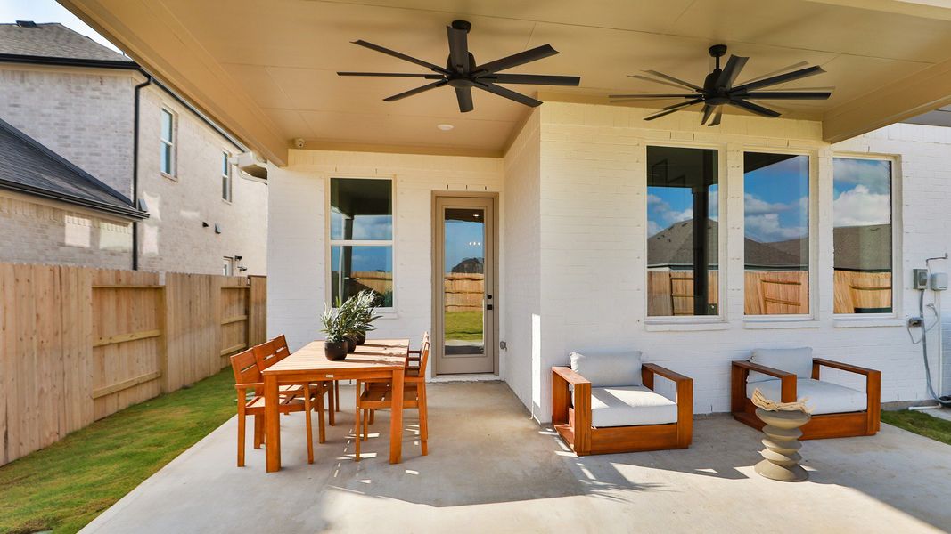 Extended Rear Patio with ceiling fans for comfortable outdoor living. Extended Rear Patio with ceiling fans for comfortable outdoor living.