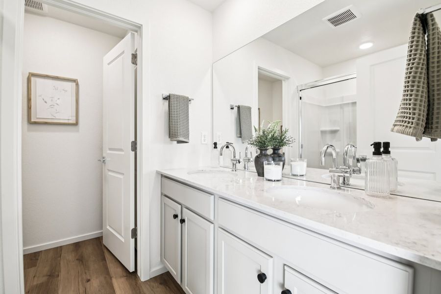 Furnished interior in a model home at Timnath Ranch Townhomes in Timnath (Image 28).