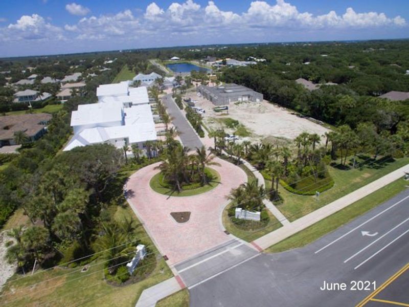 Aerial view of the The Strand community in Vero Beach, FL, showing layout and nearby surroundings (Image 41).
