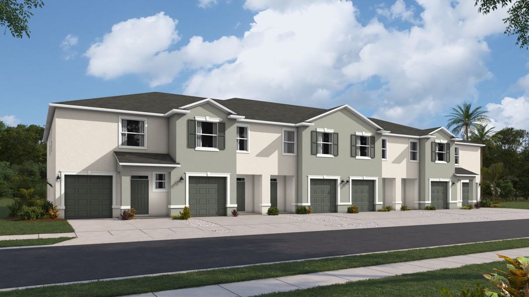 Front exterior of a home in the The Gardens at Bay Street community, located in Sarasota, FL (Image 1).