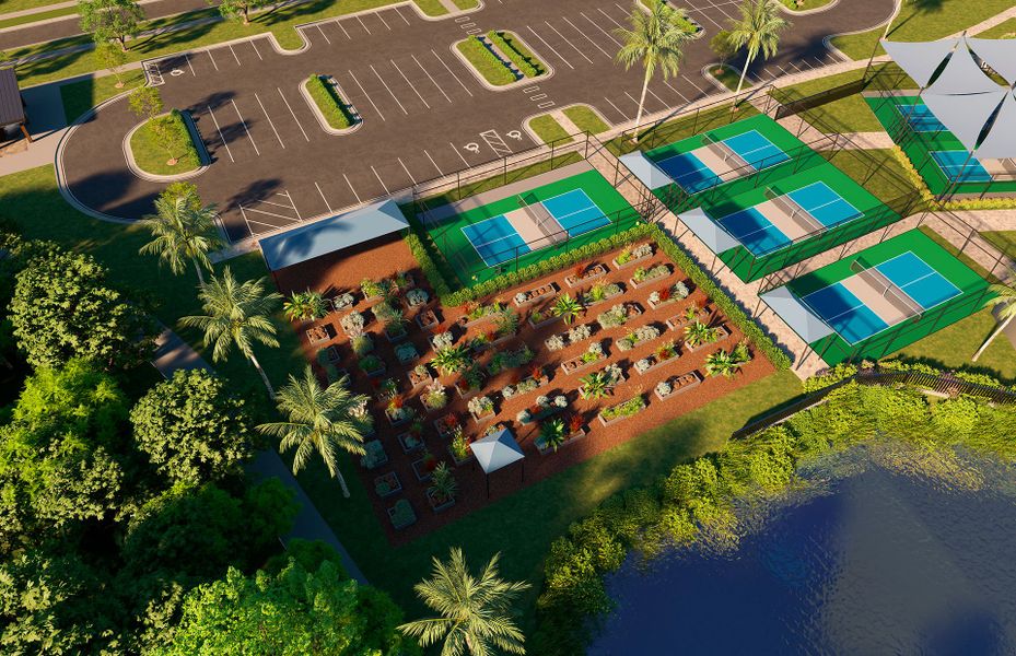 Garden & Pickleball Courts Garden & Pickleball Courts