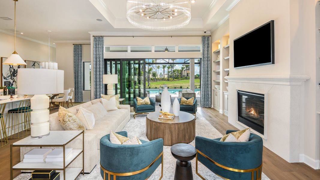 Furnished interior in a model home at Esplanade by the Islands in Naples (Image 24).