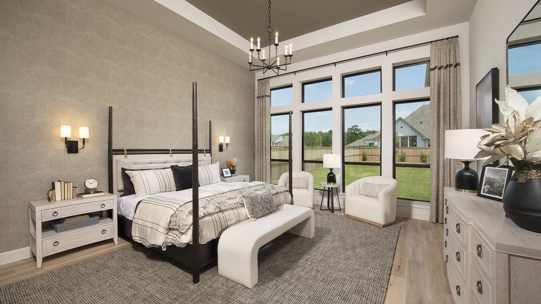 Furnished interior in a model home at Fulshear Lakes 80' in Fulshear (Image 12).