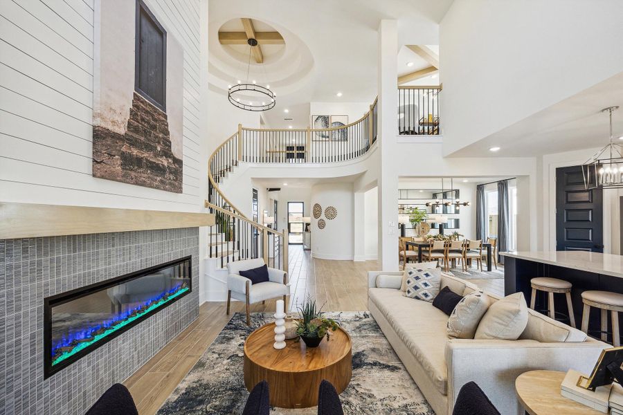 Furnished interior in a model home at Everly - 50' in Hockley (Image 2).