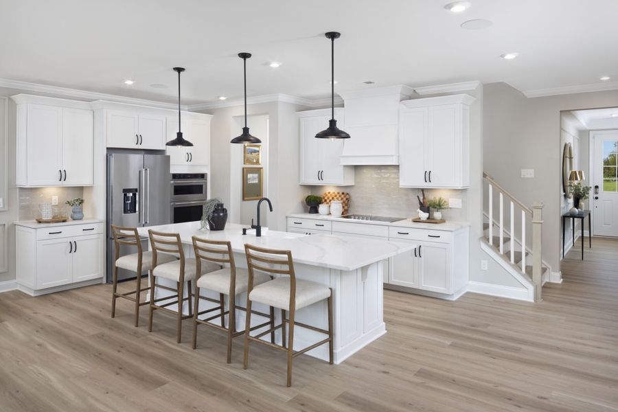 Furnished interior in a model home at The Townes at Wade Ardrey in Charlotte (Image 8).