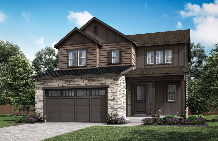Front exterior of a home in the Prelude at Sterling Ranch community, located in Littleton, CO (Image 8).