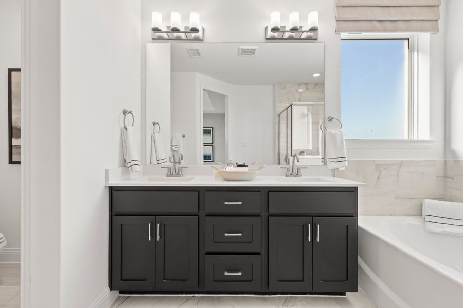 Furnished interior in a model home at South Meadow in Melissa (Image 27).