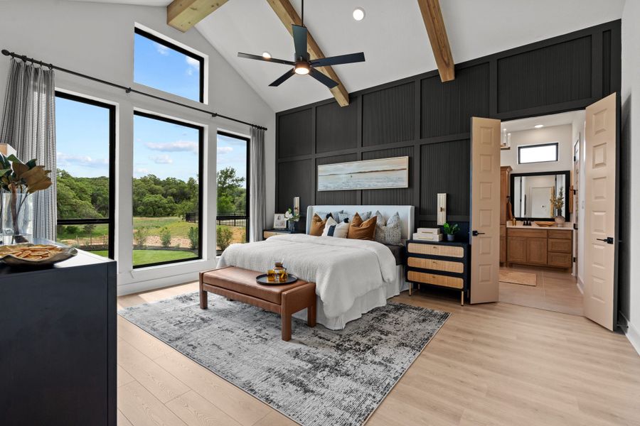 Furnished interior in a model home at Caliza Reserve in Boerne (Image 7).