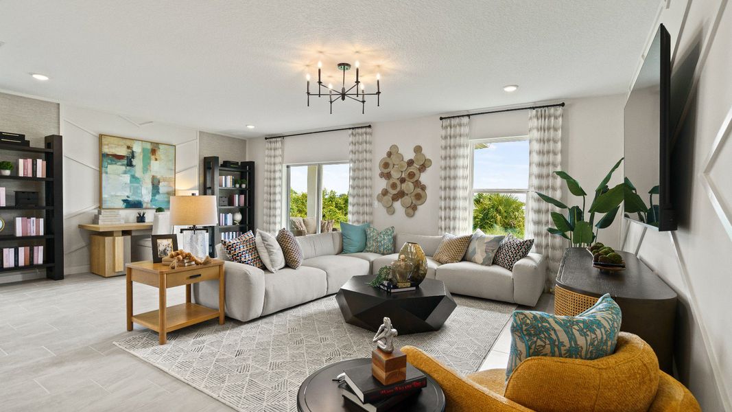 Living Area in Willowbrook North from the Castaway Model by DRB Homes in Winter Haven FL